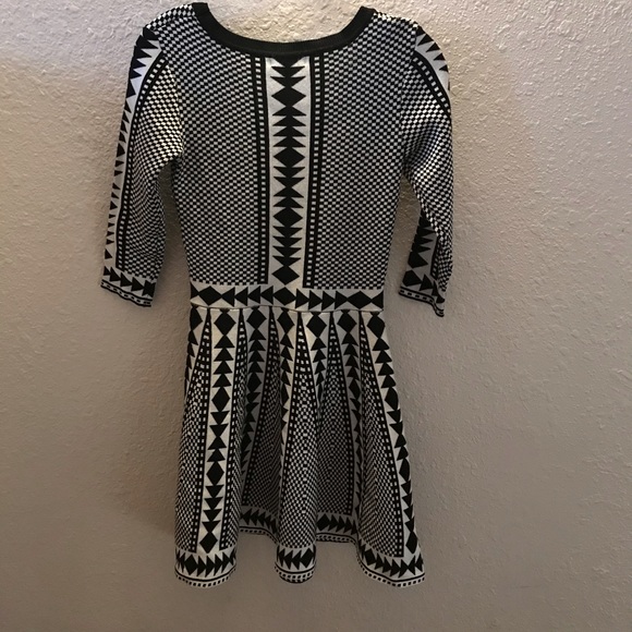 Nina Leonard Geometric Print Fit Flare 